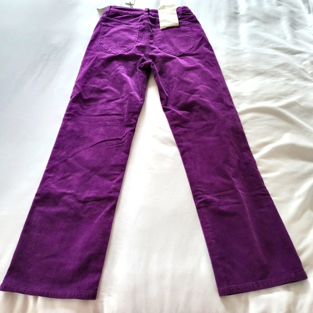 Rolla’s X Free People Original Straight High Rise Cord Corduroy Pants Purple 27